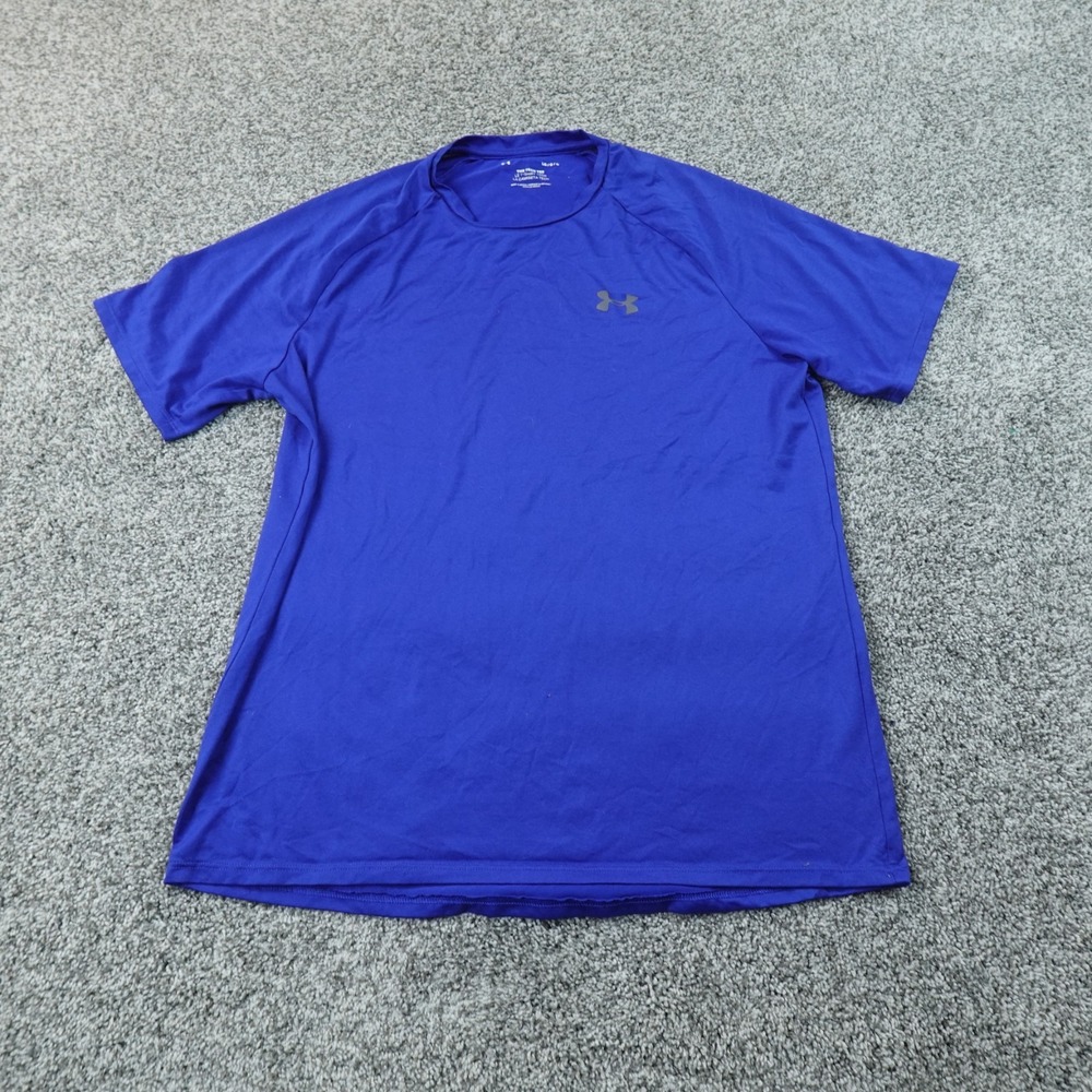 Under Armour Shirt Mens L Blue The Tech Tee Performance Athletic Gym Workout Top